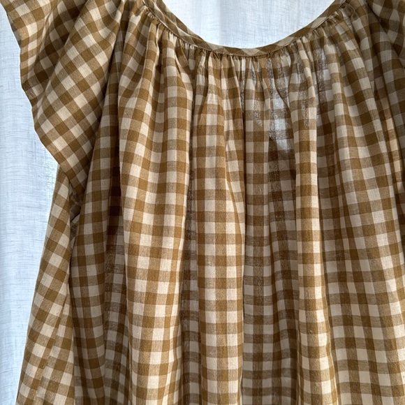 Blouse checked tan - Picture 3 of 4